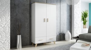 LOTTA 2D2S Wardrobe, White + Sonoma Oak