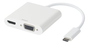 Deltaco USBC-HDMI16 USB 3.2 Gen 1 (3.1 Gen 1) Type-C Docking Station, White