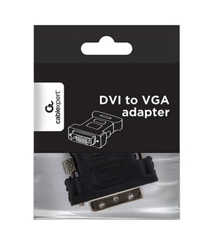 Gembird A-DVI-VGA-BK adapter för DVI-A- och VGA-kablar (15-stifts), svart, metallisk