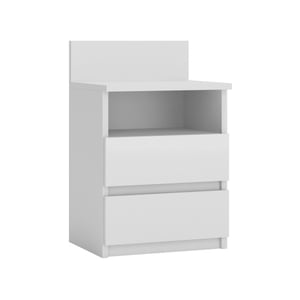 Topeshop M1 BIEL MAT stół/ stolik nocny Szafka nocna 2 szuf. Biały