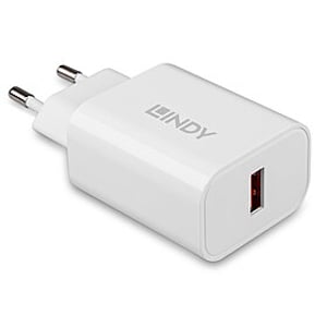 Lindy 73412 Portable Device Charger for Smartphones and Tablets, White, AC, Fast Charging, Indoor/Outdoor