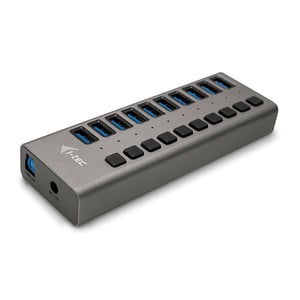 i-tec U3CHARGEHUB10 Ladegerät für mobile Geräte, universell, grau, Wechselstrom, Schnellladung, für den Innenbereich