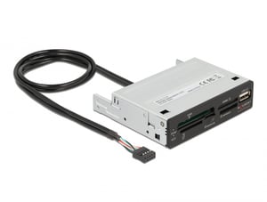 DeLOCK Kartenlesegerät mit 5 Steckplätzen (3,5″) USB 2.0 + 1 USB 2.0 Typ A, Buchse