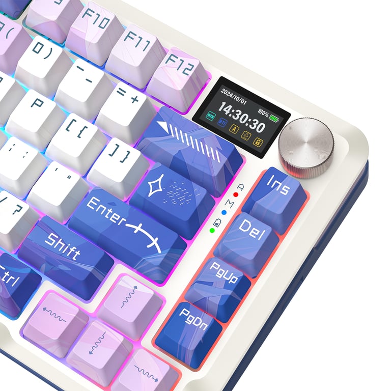 REDRAGON K708AK-RGB-PRO FLEKACT klawiatura USB + RF Wireless + Bluetooth Biały