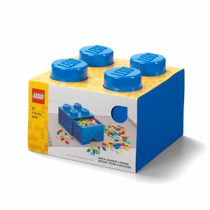 LEGO Desk Brick Drawer 4 KnobBlue Spielzeugaufbewahrungsbox, freistehend, blau