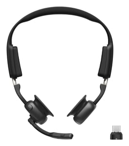 SHOKZ OpenMeet Kabelloses Over-Ear-Headset Büro/Callcenter USB Typ C Bluetooth Schwarz