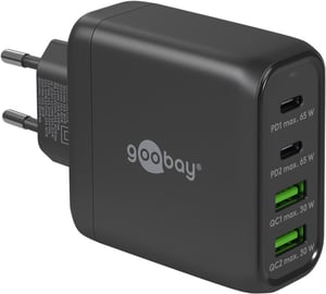 Goobay 64817 ładowarka do urządzeń przenośnych Słuchawki, Smartfon, Tablet Czarny Prąd przemienny Szybkie ładowanie Wewnętrzna