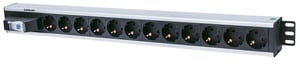 Intellinet 711449 PDU-Stromverteiler mit 12 Netzanschlüssen, schwarz, grau