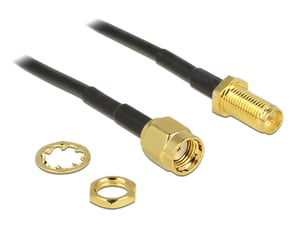 DeLOCK 88876 Koaxialkabel 0,2 m RP-SMA Schwarz