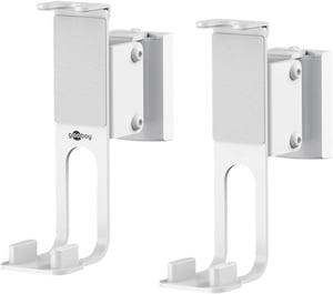 Goobay 71348 Speaker Mount, Wall-Mounted, Steel, White