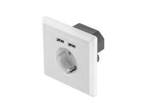 Lanberg AC-WS01-USB2-F eluttag/uttagssats