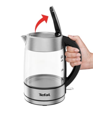 Tefal KI772D czajnik elektryczny 1,7 l 2400 W Stal nierdzewna, Przezroczysty