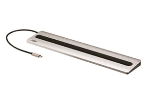 ATEN UH3237 dockningsstation, kabelansluten USB 3.2 Gen 1 (3.1 Gen 1) Type-C, aluminium, svart