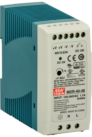 Barox PS-DIN-AC/48/240 adapter zasilający/ inwentor Wewnętrzna 240 W Niebieski, Szary