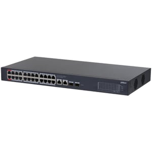 Dahua Technology CS4228-24GT-240, hanterad L2 Gigabit Ethernet-nätverksswitch (10/100/1000) med PoE-stöd, svart