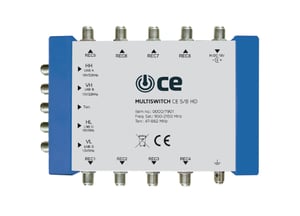 TechniSat 0000/7901 Multischalter für Satellitensignale, 5 Eingänge, 8 Ausgänge.