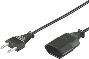 Deltaco DEL-109AE Power Cable, Black, 3 m, CEE7/16