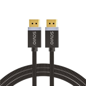 Savio DisplayPort-Kabel 1 m Schwarz CL-165 Weiß