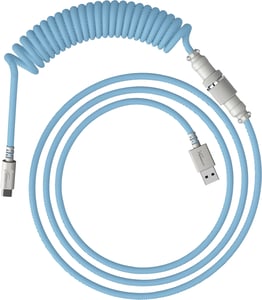 HyperX USB-C-spiralkabel i blåvitt