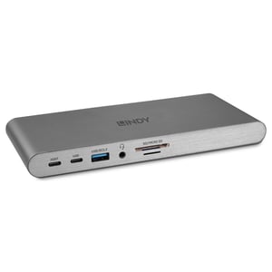 Lindy 43349 Dockingstation, kabelgebunden, USB 3.2 Gen 1 (3.1 Gen 1), Typ C, silber