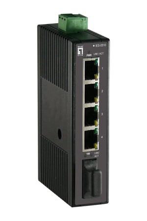 LevelOne IES-0510 przełącznik sieciowy Nie zarządzany Fast Ethernet (10/100) Czarny