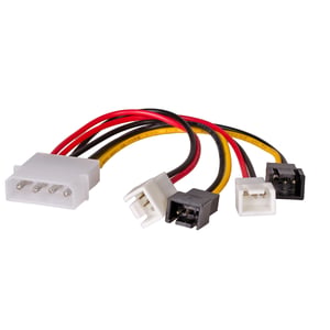 Akyga-kabel AK-CA-34 Molex 4-stifts – 3-stifts 12 V x 2, 5 V x 2, 0,15 m – Kabel – 0,15 m SATA-kabel, vit