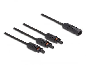 DeLOCK Solar Cable Splitter DL4, 1 x Male to 3 x Female, 35 cm, Black