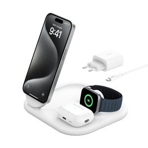 Belkin BoostCharge Kopfhörer, Smartphone, Smartwatch Weiß USB Kabelloses Laden Schnellladen Intern