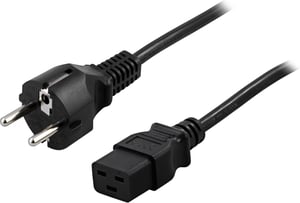 Deltaco DEL-111T Power Cord, Black, 5 m, CEE7/7, IEC C19