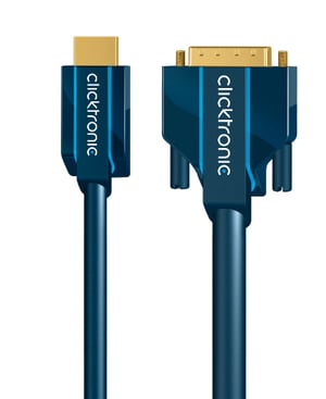 ClickTronic 7.5m HDMI/DVI Adapter 7,5 m DVI-D Niebieski