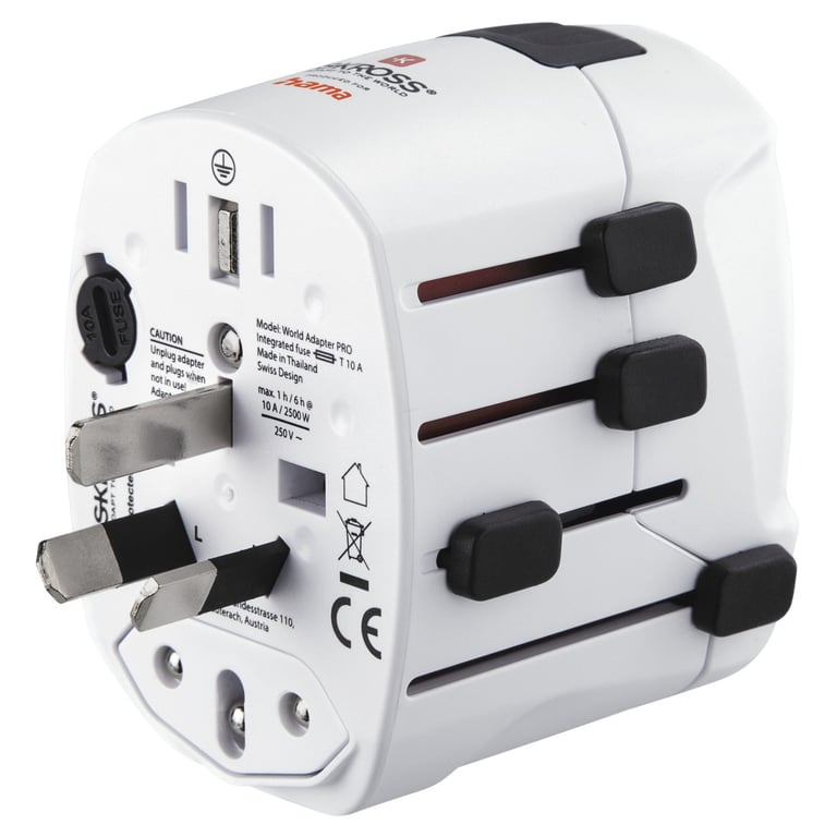 Hama World Travel Pro adapter wtyczek zasilających Uniwersalne Biały