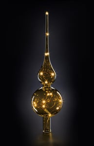 Krinner 76031 Weihnachtsschmuck Christbaumschmuck Glas Bernstein, transparent 1 Stück