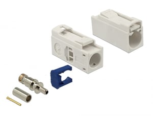 DeLOCK 89686 FAKRA-B-Stecker Blau, Cremefarben, Edelstahl