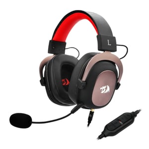 REDRAGON H510 Zeus Zestaw słuchawkowy Przewodowa Opaska na głowę Gaming USB Typu-A Czarny, Różowy, Czerwony