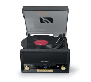 Muse MT-112 W obrotowy talerz gramofonu Gramofon z napędem bezpośrednim Czarny Pół-automatyczny