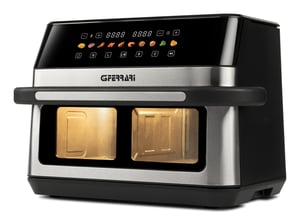 G3 Ferrari G10223 Heißluftfritteuse, doppelt, 12 l, Standgerät, 2200 W, schwarz, Edelstahl