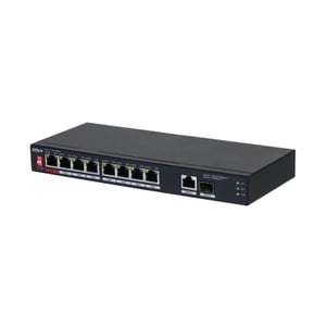 Dahua Technology PoE PFS3110-8ET1GT1GF-96 nätverksswitch, icke-hanterbar, Gigabit Ethernet (10/100/1000), PoE-stöd, svart