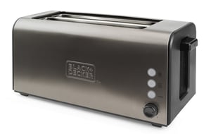 Black & Decker BXTO1500E Toaster für 7–2 Tassen, 1500 W, schwarz, Edelstahl