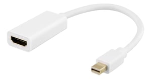 Deltaco DP-HDMI46 Cable Adapter, 0.2 m, Mini DisplayPort to HDMI, White