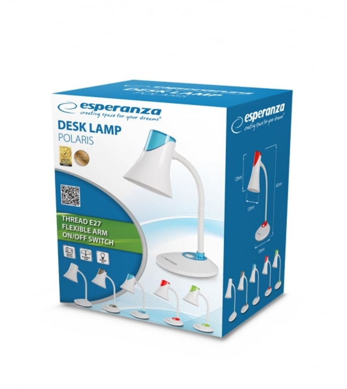 Esperanza POLARIS lampa stołowa E27 12 W LED Biały