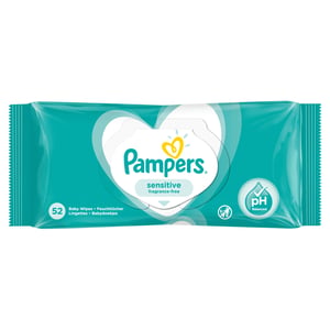 Pampers Sensitive 81687182 Baby Wipes, 52 count