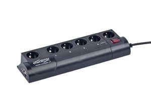 EnerGenie EG-PMS2-LAN Überspannungsschutz Schwarz 6 x Netzanschluss 1,8 m