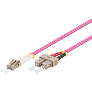 Goobay LC-SC OM4 InfiniBand / Fiber Optic Cable, 3 m, Pink