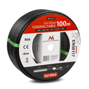 Maclean MCTV-477 kabel koncentryczny 100 m Czarny