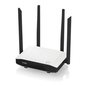 Zyxel NBG6615 Dual-Band (2.4 GHz/5 GHz) Gigabit Ethernet Wireless Router, Black, White