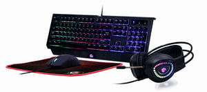 Gembird GGS-UMGL4-01 tangentbord Medföljande USB-gamingmus QWERTY US English Svart