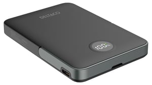 Deltaco PB-Q1007 Lithium-Polymer (LiPo) Power Bank, 5000 mAh, Wireless Charging, Black