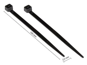 Alcasa KAB-10S25 kabelband Kabelband med parallell ingång Nylon Svart 100 szt.