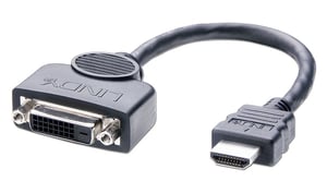Lindy 41227 Cable Adapter, 0.2 m, DVI-D to HDMI, Black