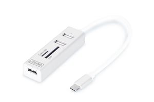 Digitus 3-Port-OTG-USB-Type-C™-Hub + Kartenlesegerät